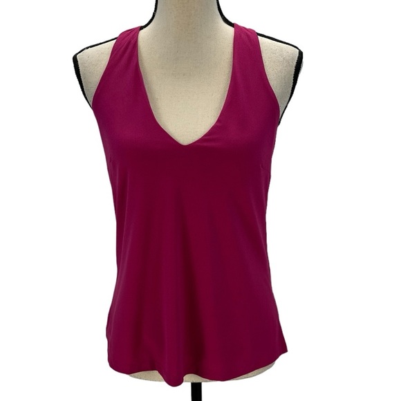 INC Sleeveless Halter Tie Neck Blouse - Cranberry Rose Pink - size Small - Picture 1 of 9